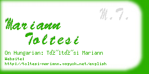 mariann toltesi business card